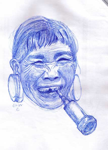 Old Woman with Pipe - Portraits